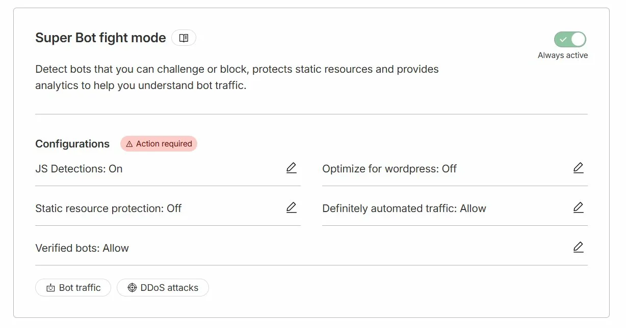 Action requise Cloudflare
